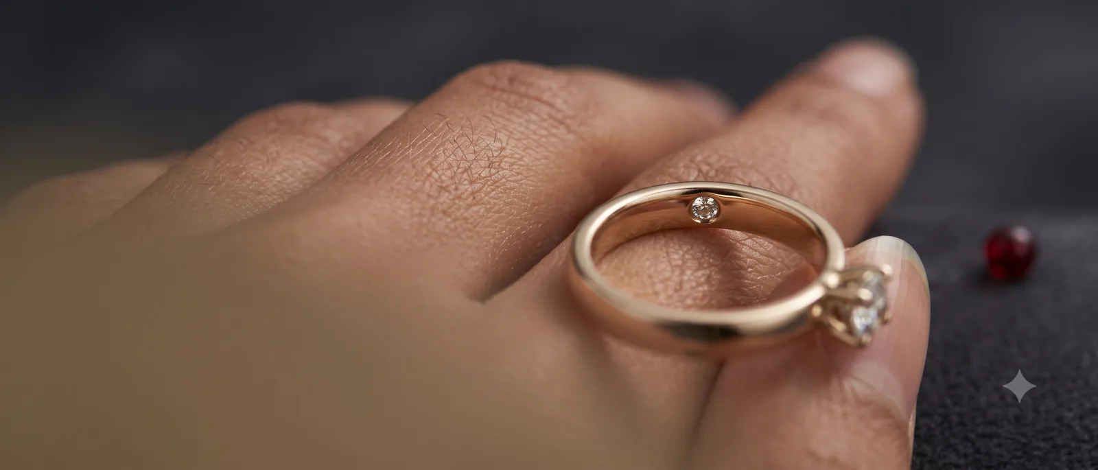 Macro of a diamond detail on skin